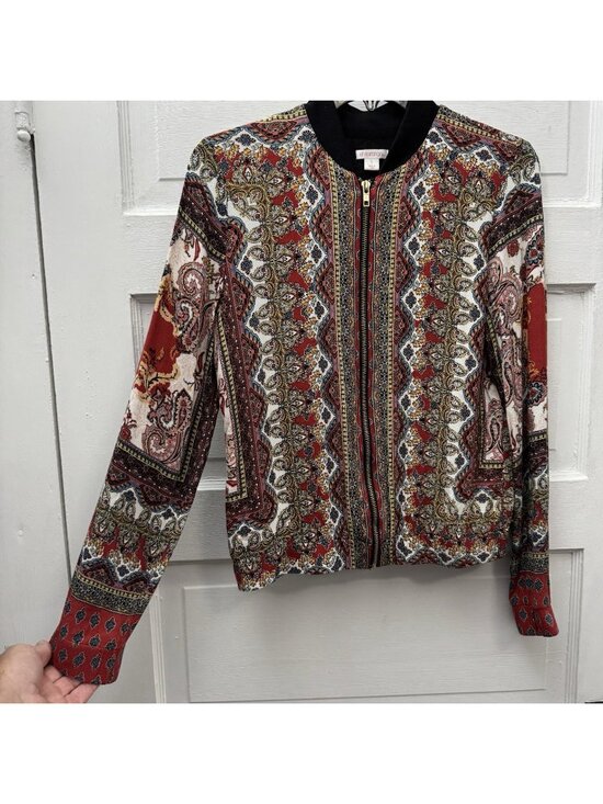 Xhilaration Jackets & Blazers - Xhilaration Paisley Print Bomber Jacket Women’s Small Boho Zip Front